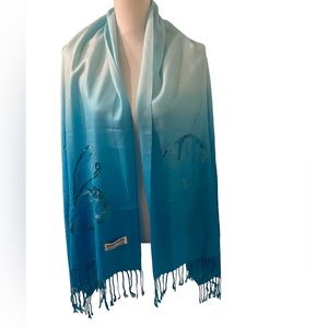 Two toned fringed Pashmina wrap/shawl